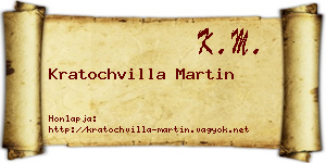 Kratochvilla Martin névjegykártya